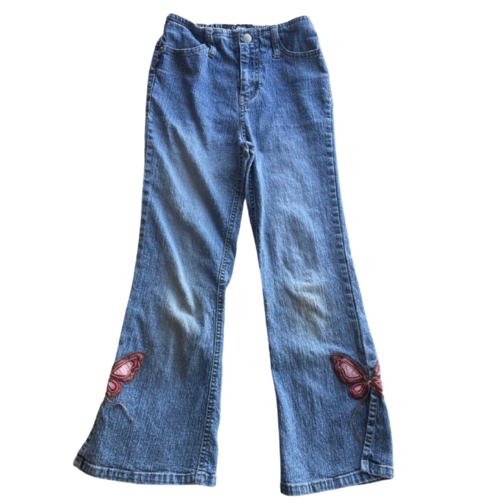Vintage Squeeze New York Y2k Butterfly Patch Girls Jeans Size 7